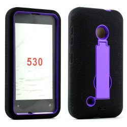 Nokia Lumia 530 Armor Hybrid Built In Screen and Stand (Purple)